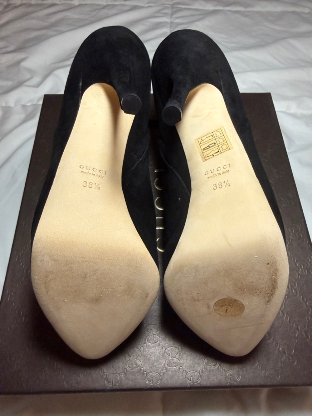 Gucci Black Suede Pointed-Toe Stiletto Ankle Booties - Picture 2 of 4